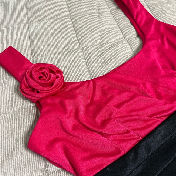 Fuchsia/Black Two Toned Sleeveless Dress - Picture 4 of 11